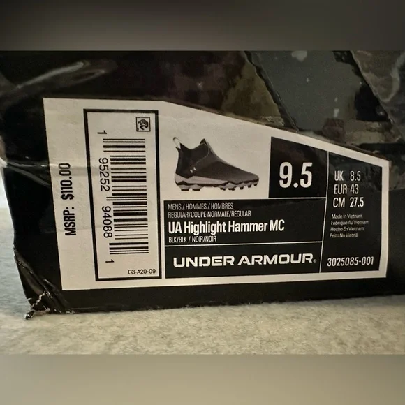 NIB Under Armour Men's Highlight Hammer Mc Football Shoe size 9.5 - Picture 10 of 10